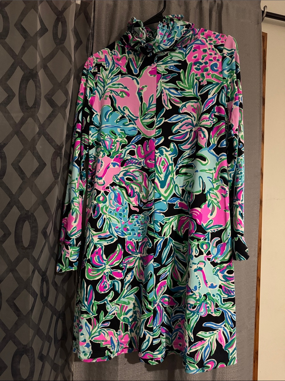 Lilly Pulitzer Tropical Floral Swim Coverup in Pink, Blue & Green